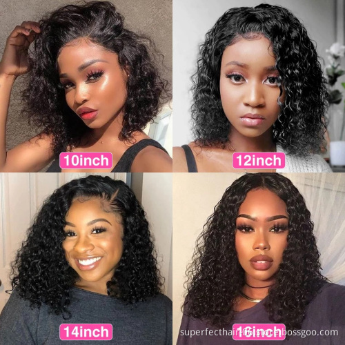 Wholesale 12A 13X4 4X4 virgin human hair bob wig frontal bob cut wigs human hair wigs short bob